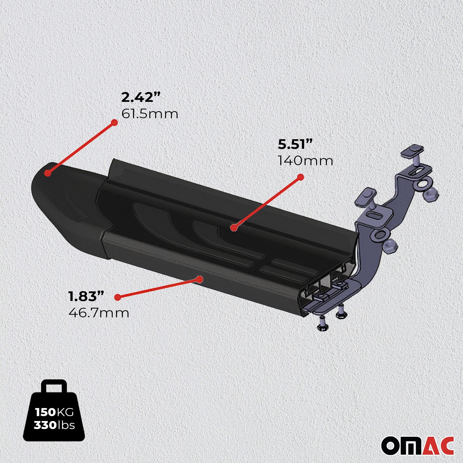 Marchepieds latéraux pédale pour Mitsubishi00 V 2015-2023 Aluminium Noir 2Pcs