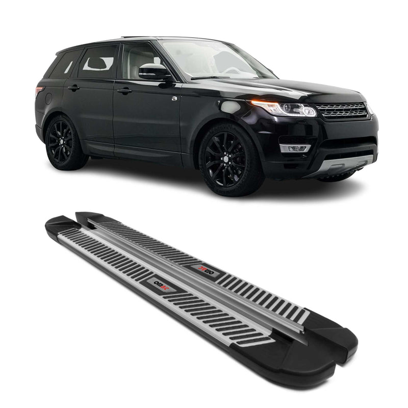 Marchepieds Latéraux pour Land Rover Range Rover Sport 2013-2024 Alu Noir Argent