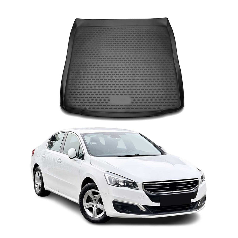 Tapis de Coffre pour Peugeot 508 2010-2018 Noir