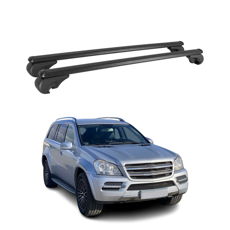Barres de toit Transversales pour Mercedes GL X164 2006-2012 Aluminium Noir