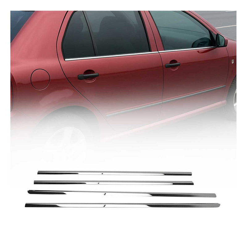 Baguettes pour contour Latérales pour Skoda Fabia I 1999-2007 Acier inox Chromé