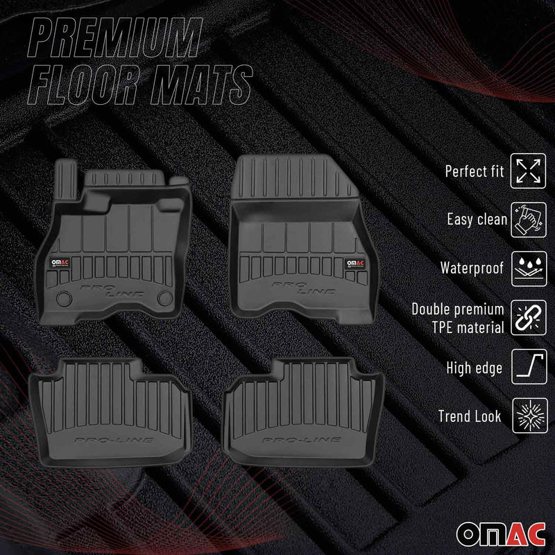 OMAC Tapis de sol en caoutchouc pour Nissan Leaf 2017-2023 Noir Premium