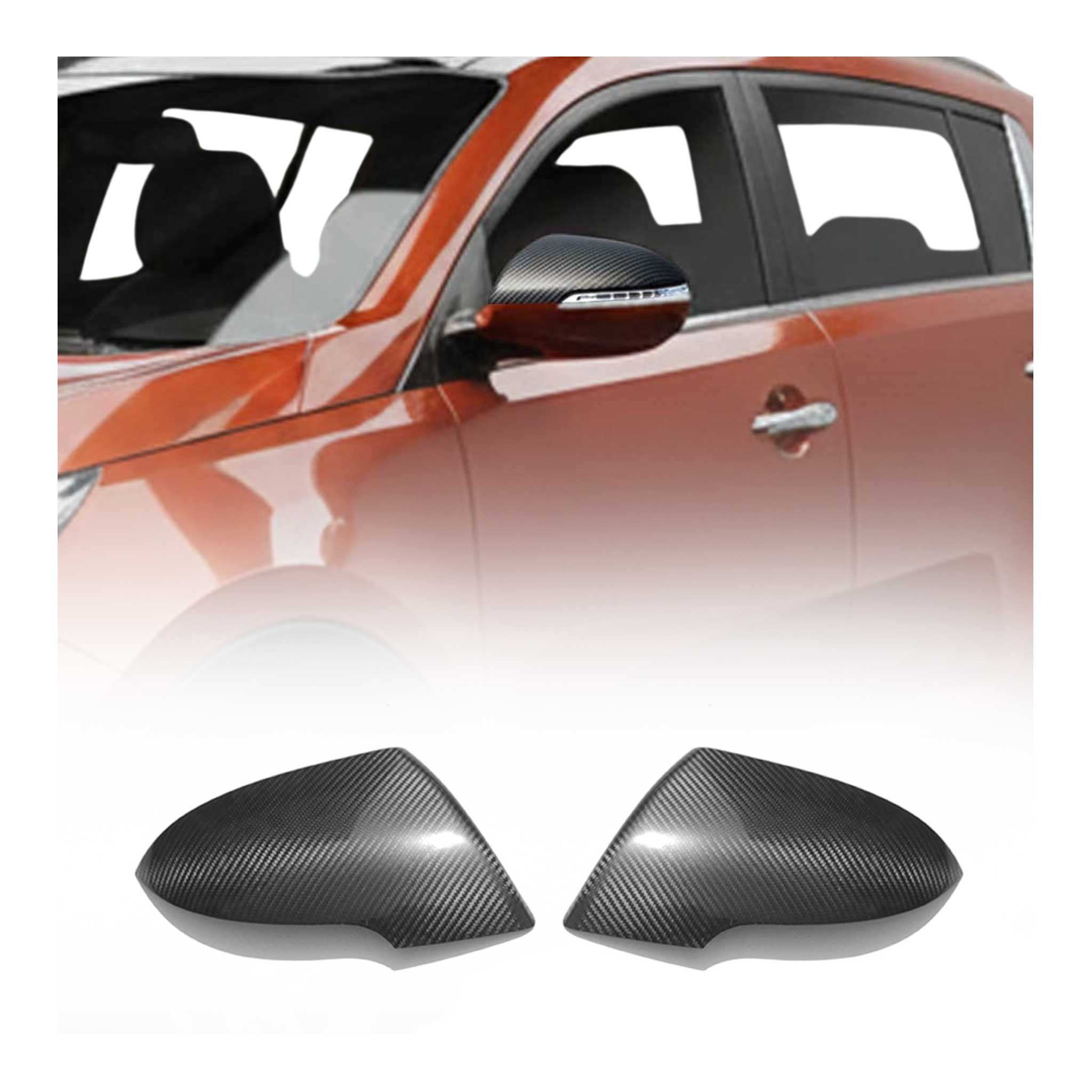 Coques de Rétroviseurs pour Kia Sportage 2010-2015 en Carbone Noir