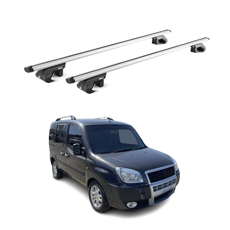 Barres de toit transversales ABE pour Fiat Doblo Malibu/ Doblo II 2001-2022 Gris