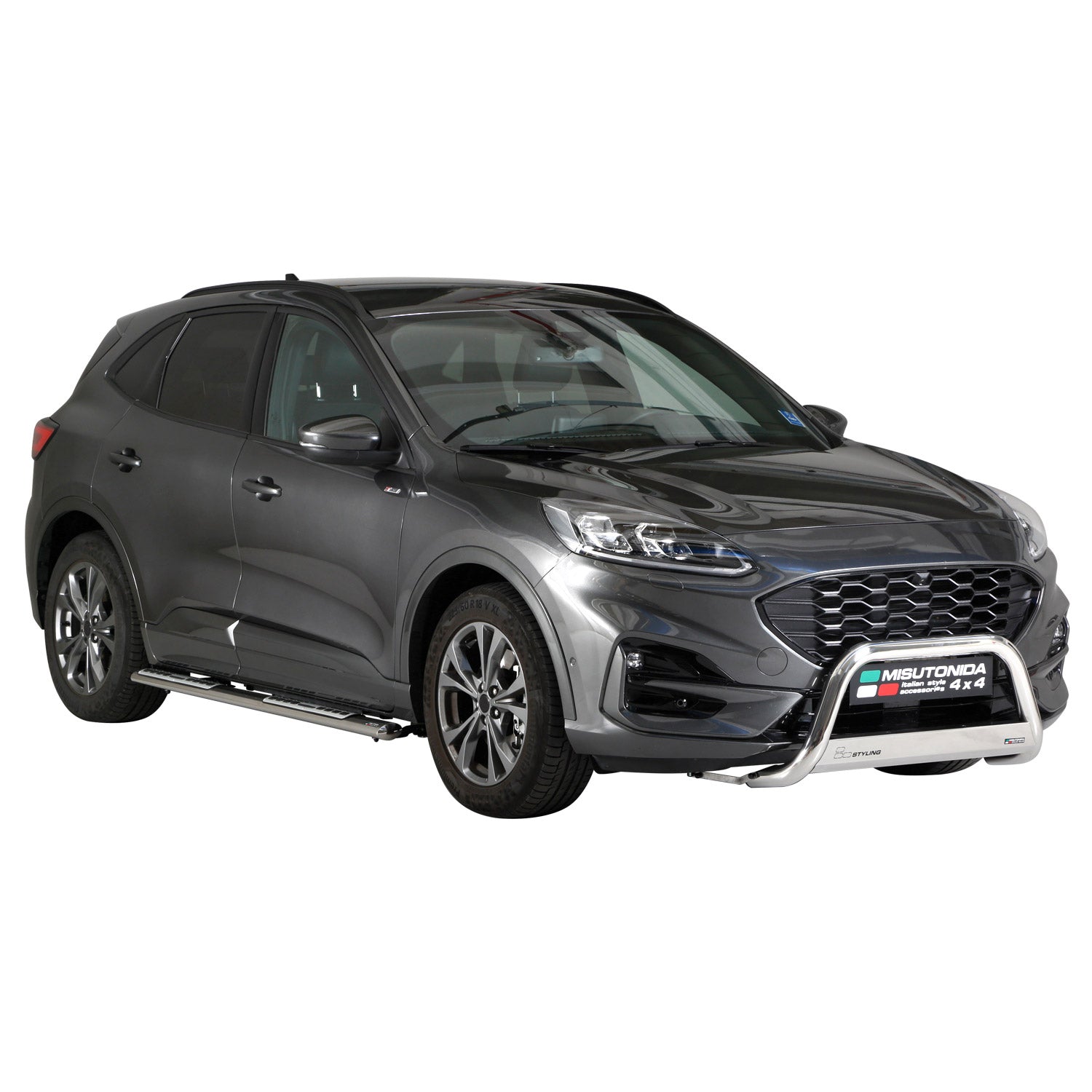 Marchepieds Latéraux pour Ford Kuga III 2019-2026 Acier Inoxydable Argent