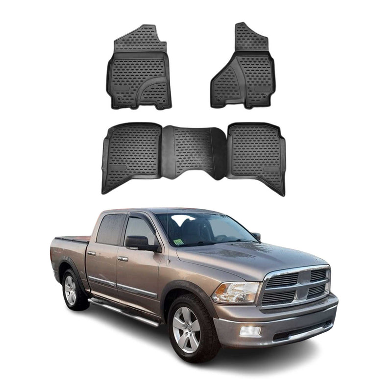 Tapis de Sol pour Dodge RAM 1500 2500 3500 2009-2012 Crew Cab TPE Noir