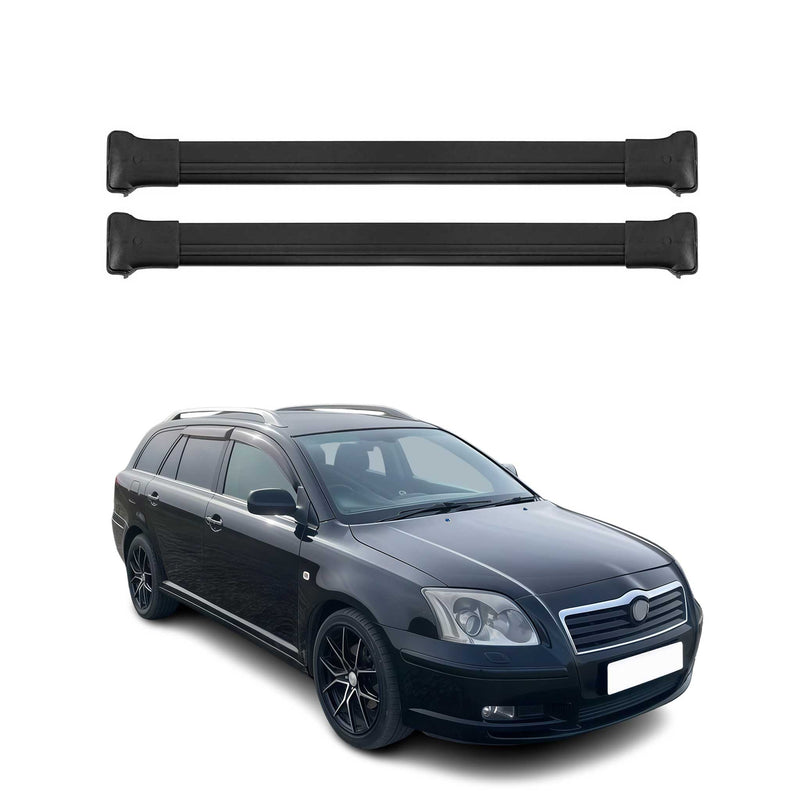Barres de toit transversales pour Toyota Avensis SW 2003-2009 Aluminium Noir