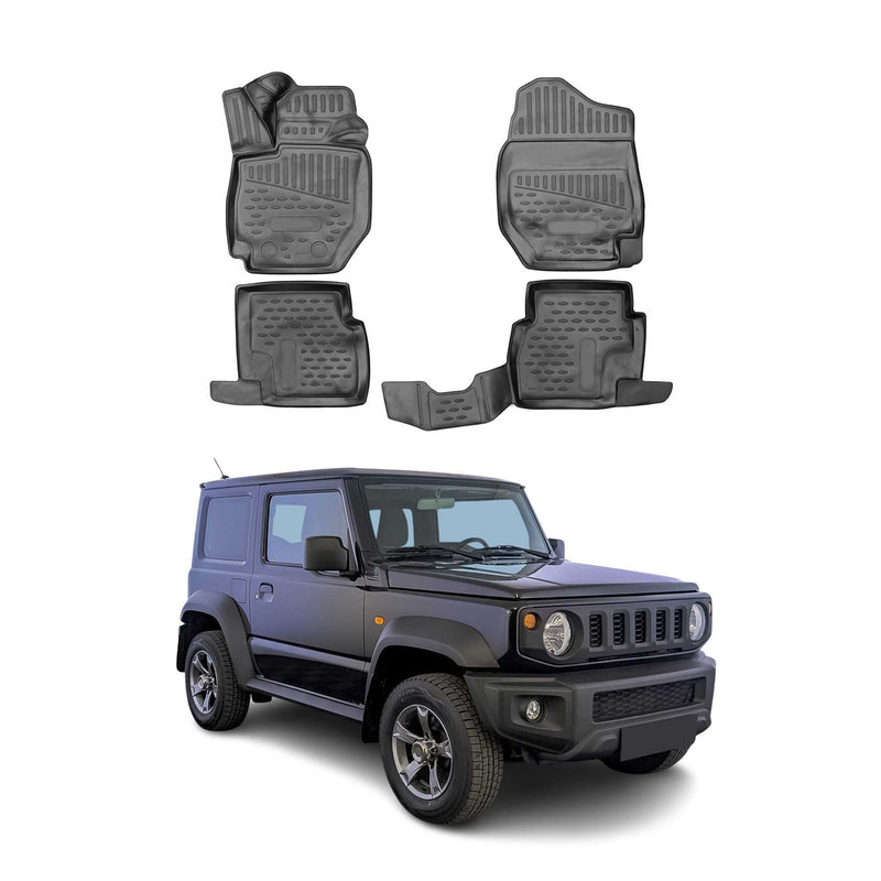Tapis de sol pour Suzuki Jimny 2018-2021 Transmission Manuelle TPE 3D Noir