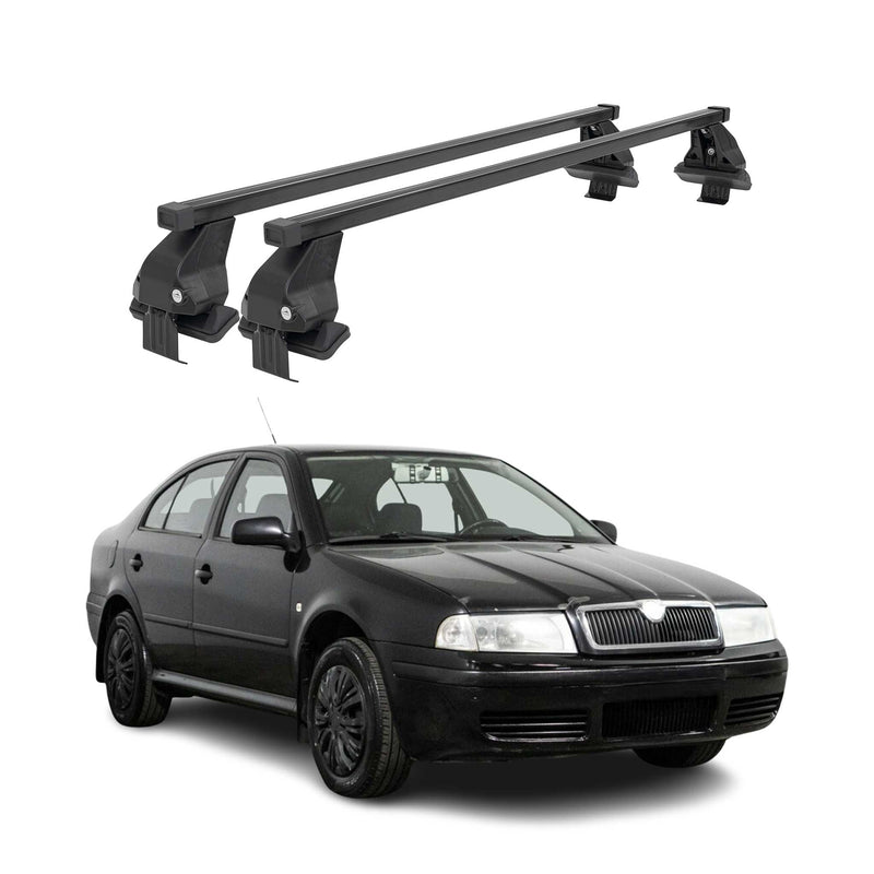 Barres Transversales Menabo pour Skoda Octavia II 2004-2008 4-portes Noir