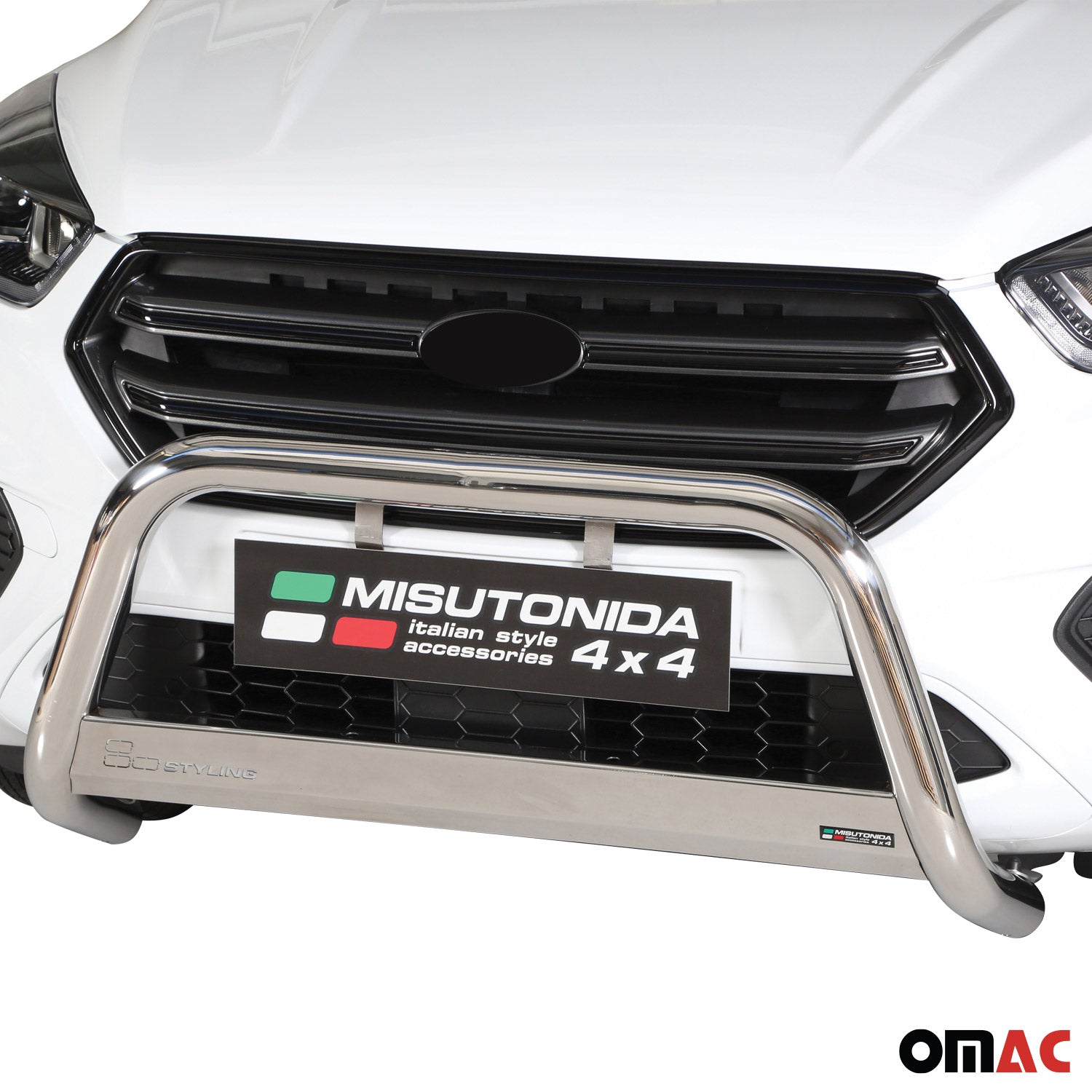 Pare-buffle Avant pour Ford Kuga 2017-2019 63 mm en Acier Gris