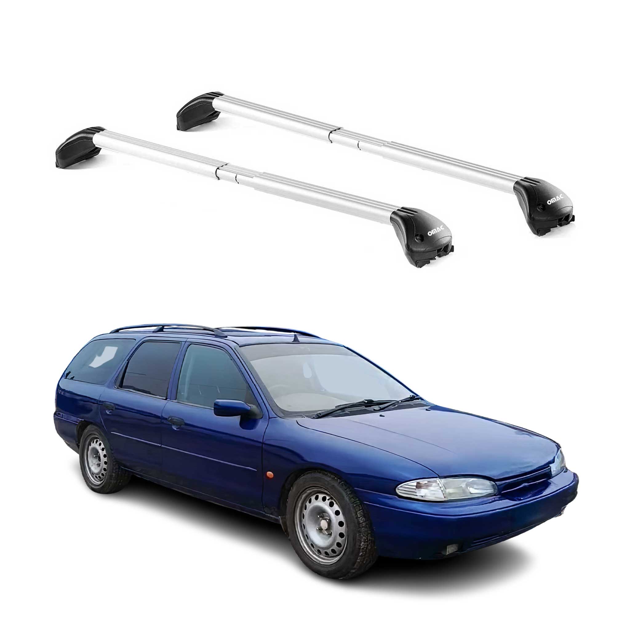 Barres de toit pour Ford Mondeo Wagon 1993-2014 5P Gris Argenté 2 pièces ABE