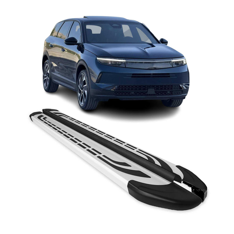 2024-2025 Opel Grandland II Marchepieds Latéraux pédale Aluminium Gris 2Pcs