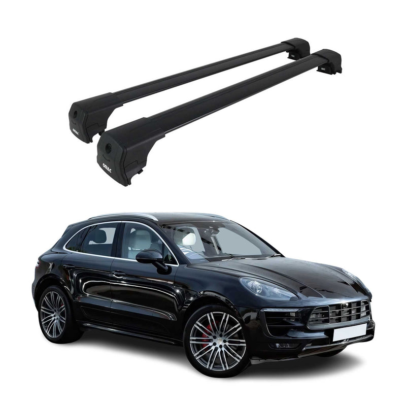 Barres De Toit Transversales pour Porsche Macan 2015-2023 Alu Noir ABE