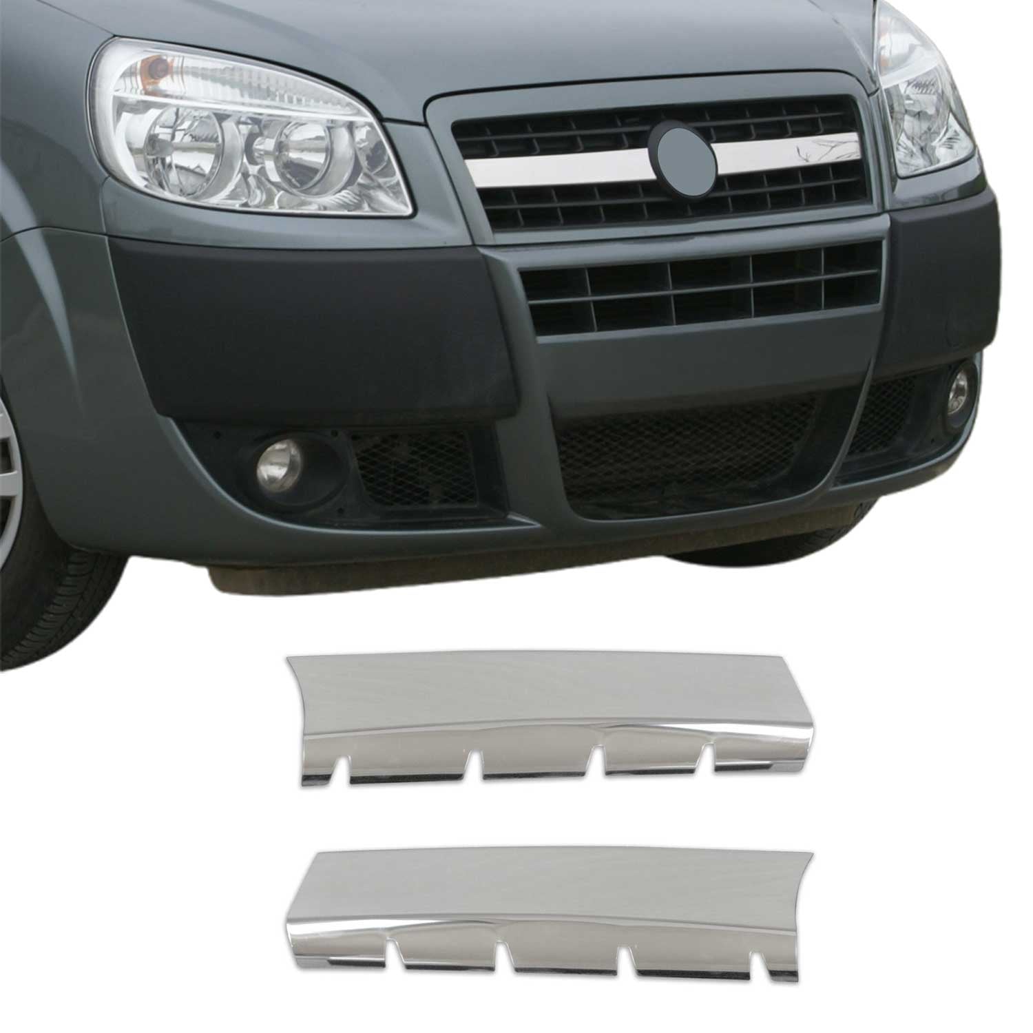 Moulure de Grille de Calandre pour Fiat Doblo 2006-2009 Chromé 2Pcs