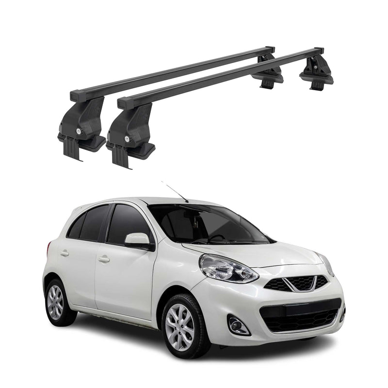 Barres Transversales Menabo pour Nissan Micra 2017-2024 Noir