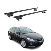 Barres de toit transversales pour Mazda6 mk2 Break 2007-2012 Aluminium Noir ABE