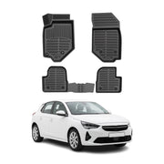 Tapis de sol pour Opel Corsa F 2019-2027 Noir 3D en Caoutchouc TPE 4x