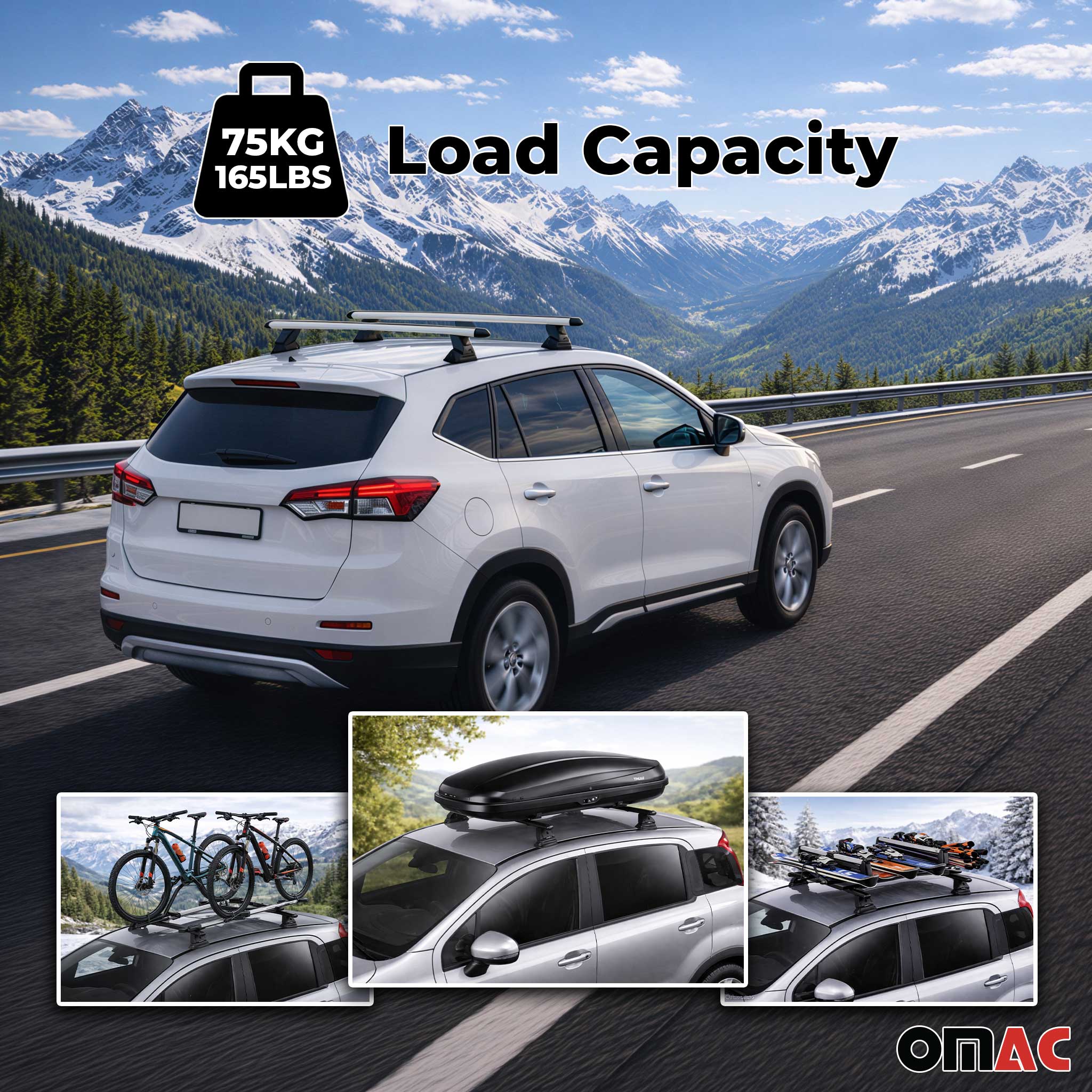 Barres de toit transversales Alu pour Dacia Sandero I 2008-2012 TÜV Gris 2Pcs