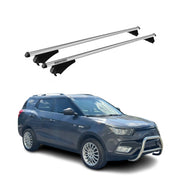 Tiger Barres De Toit Transversales pour SsangYong XLV 2016-2020 Aluminium Gris