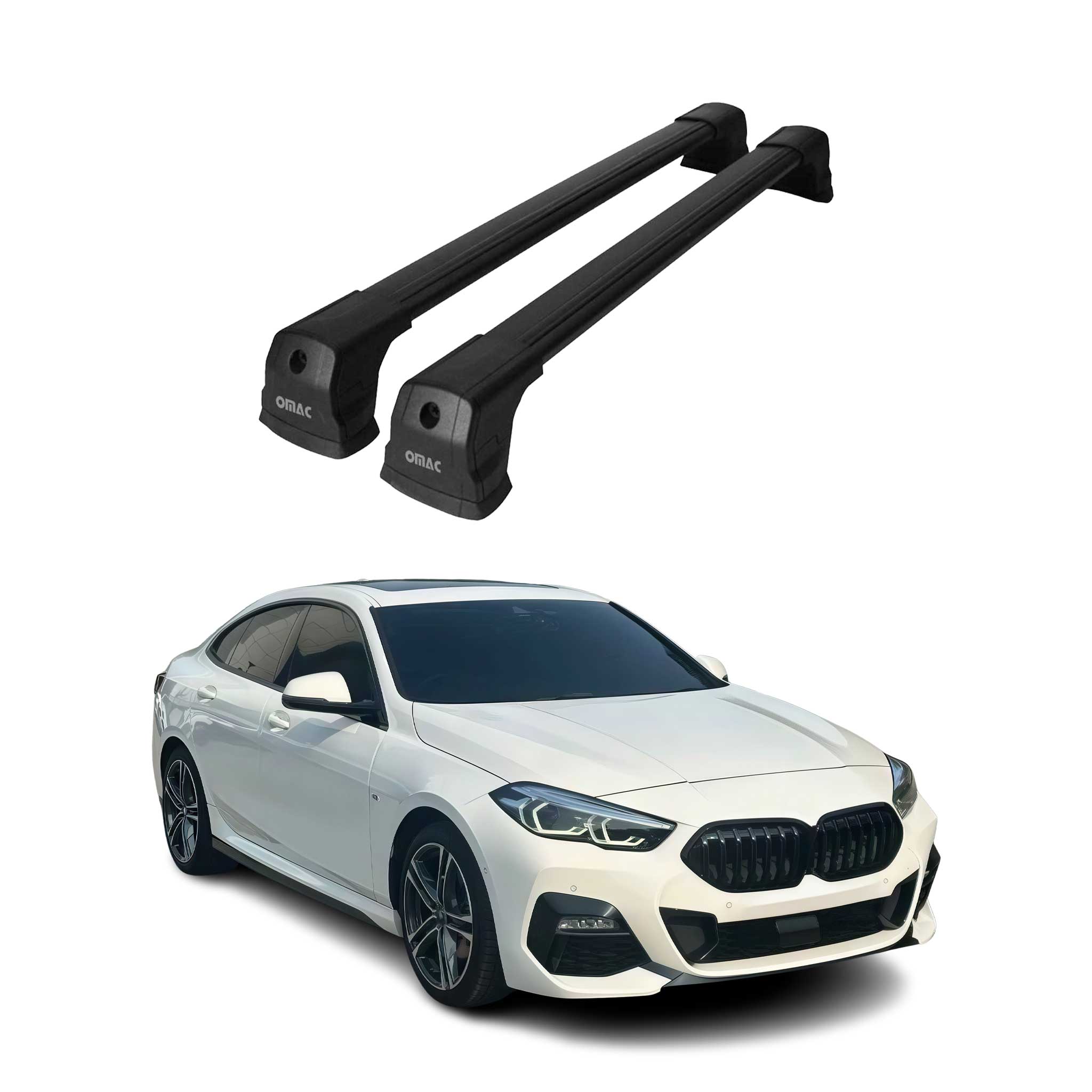 Barres de toit transversales pour BMW Serié 1 F40 2019-2024 Aluminium Noir