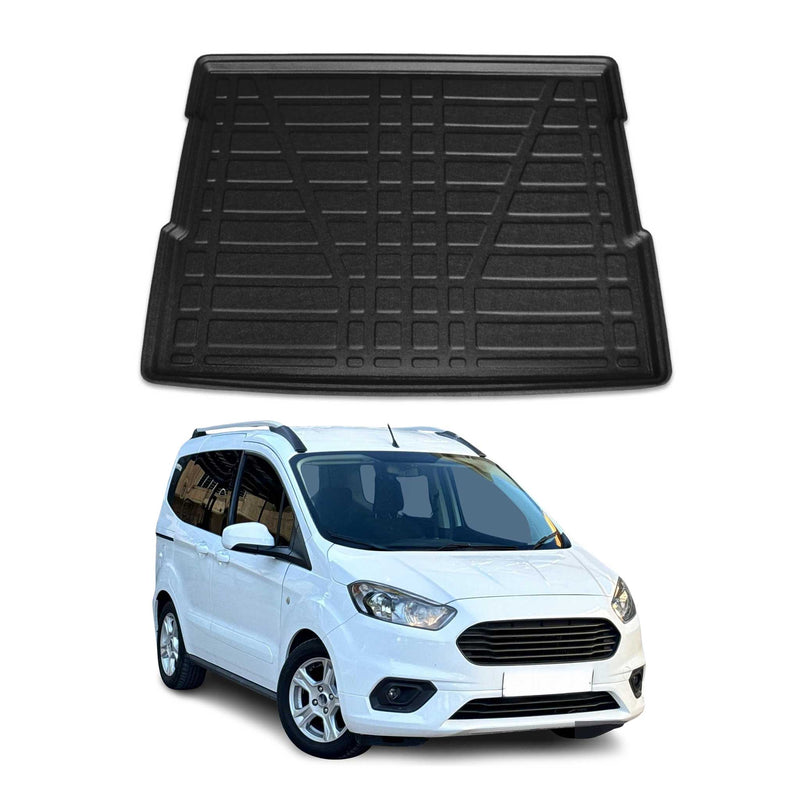 Tapis de Coffre pour Ford Tourneo Courier 2014-2022 en TPE Noir