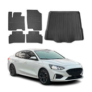 Kit Tapis de sol et coffre pour Ford Focus mk4 2019-2025 Berline TPE Noir