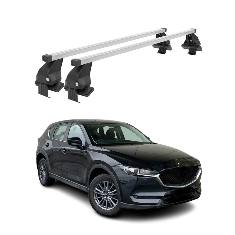 Barres de toit transversales pour Mazda CX-5 2017-2024 Acier Gris