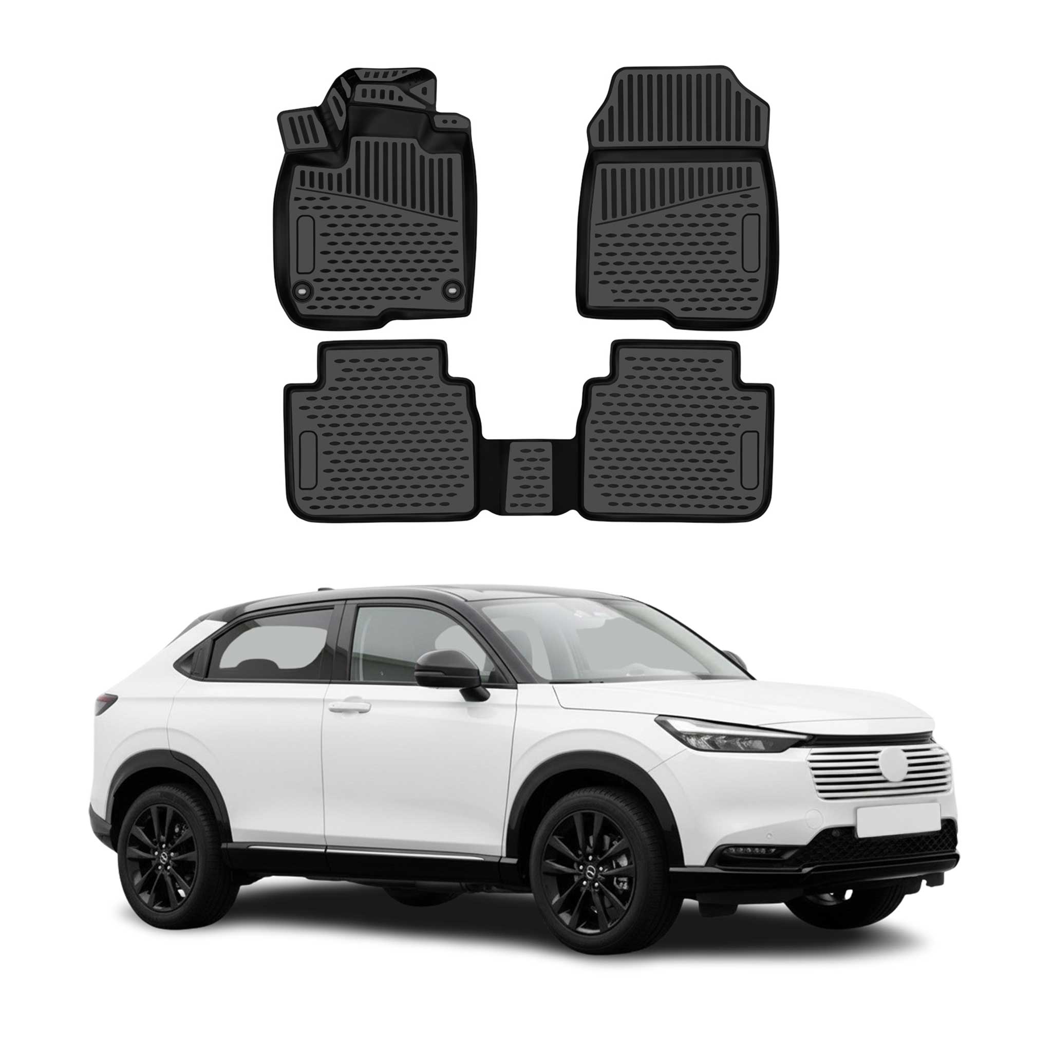 OMAC Tapis de sol pour Honda HR-V III 2021-2026 en caoutchouc TPE Noir 3Pcs