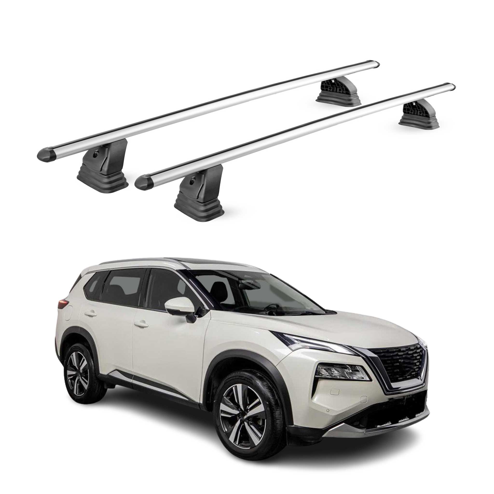 Barres de toit transversales Alu pour Nissan X-Trail IV T33 2021-2026 Gris 2Pcs