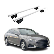 Barres de toit transversales pour Audi A4 B9 Break 2016-2025 Fer Argent 2Pcs