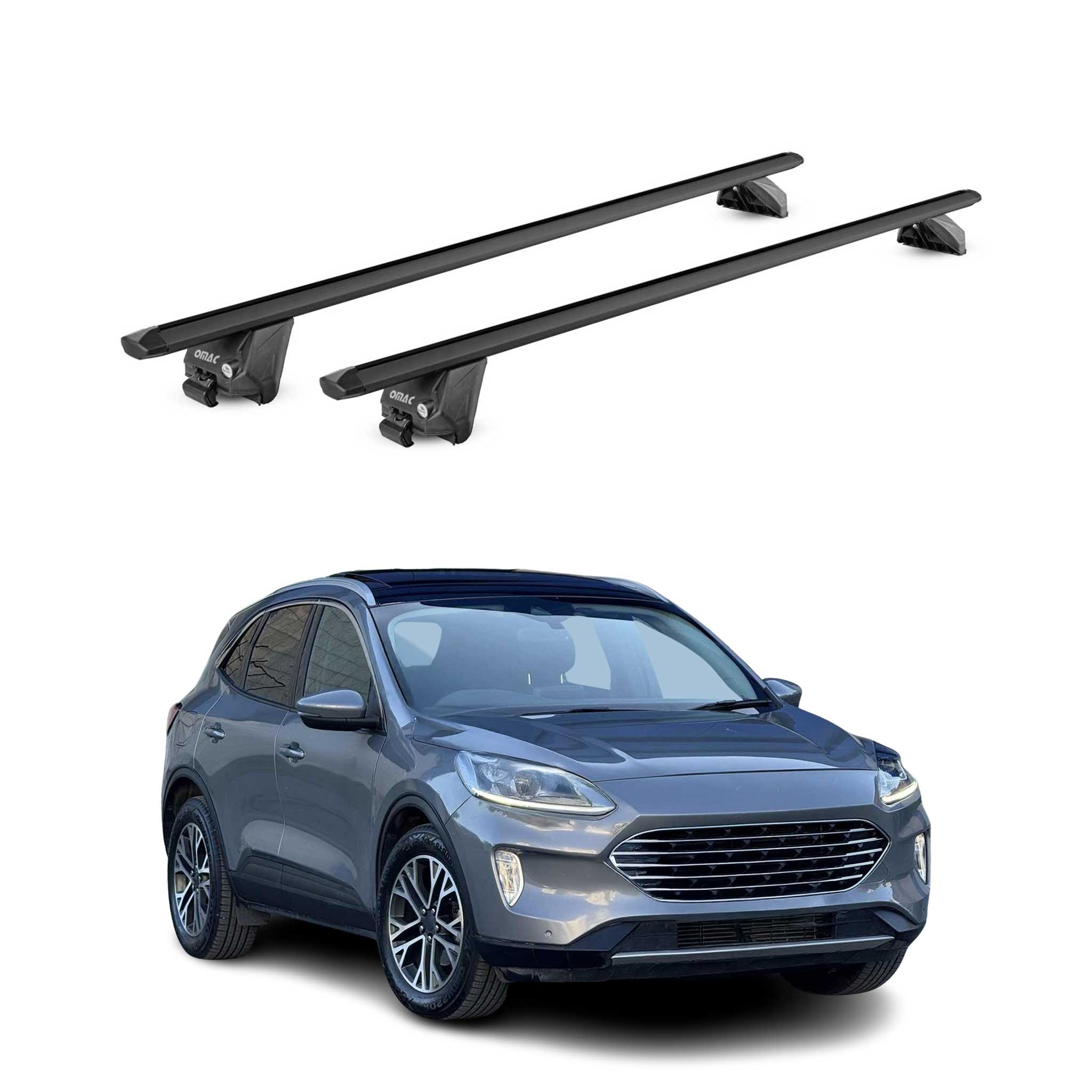 Barres de toit transversales pour Ford Kuga III 2019-2026 Alu Argenté 2Pcs ABE