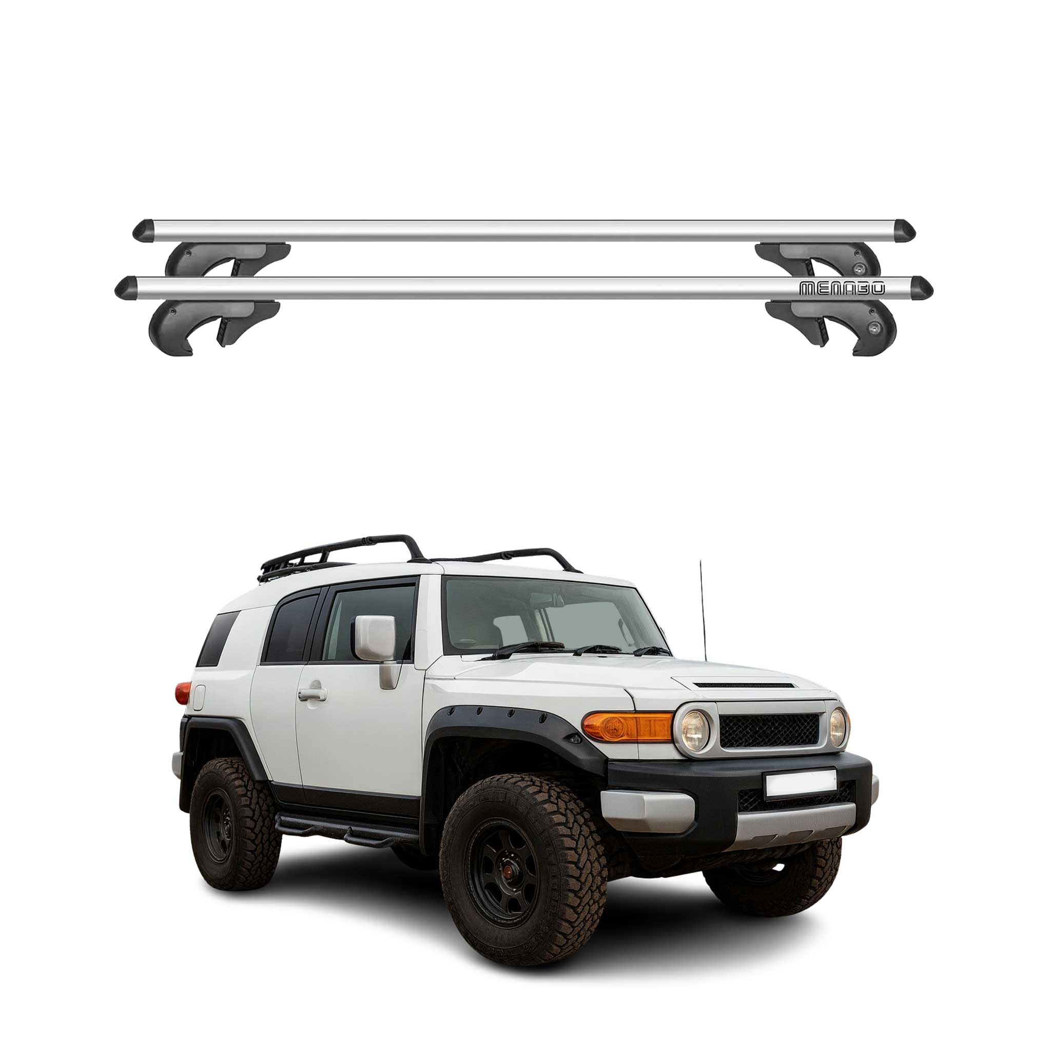 Barres de toit transversales pour Toyota FJ Cruiser 2007-2014 Aluminium Gris 2x