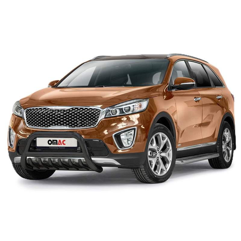 Pare-Buffle Avant Pour Kia Sorento 2015-2018 Acier Inoxy Noir