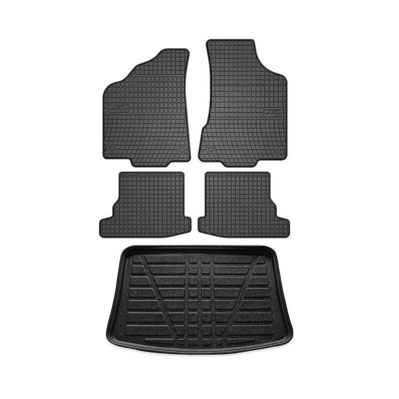 Kit Tapis de sol et coffre pour VW Polo 1999-2002 TPE Noir