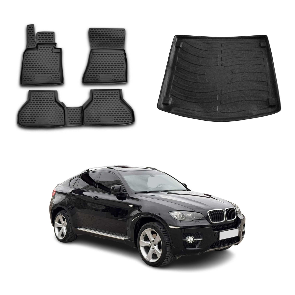 OMAC Kit Tapis de Sol et Coffre pour BMW X6 E71 2007-2014