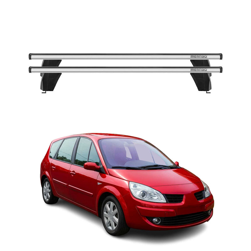 Menabo Barres de toit Transversales pour Renault Grand Scenic II 2003-2008 Gris