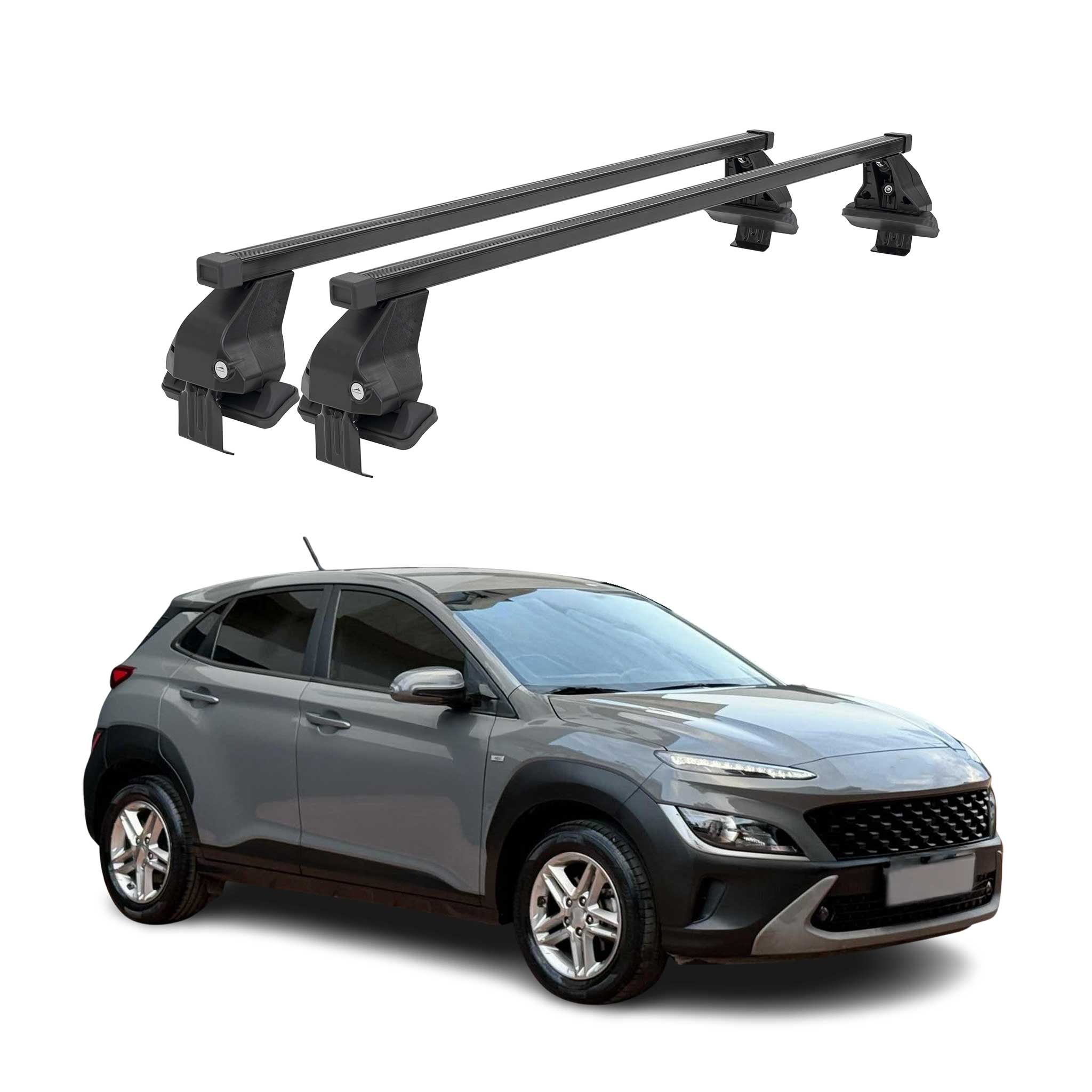 Barres Transversales Menabo pour Hyundai Kona I 2018-2023 Noir