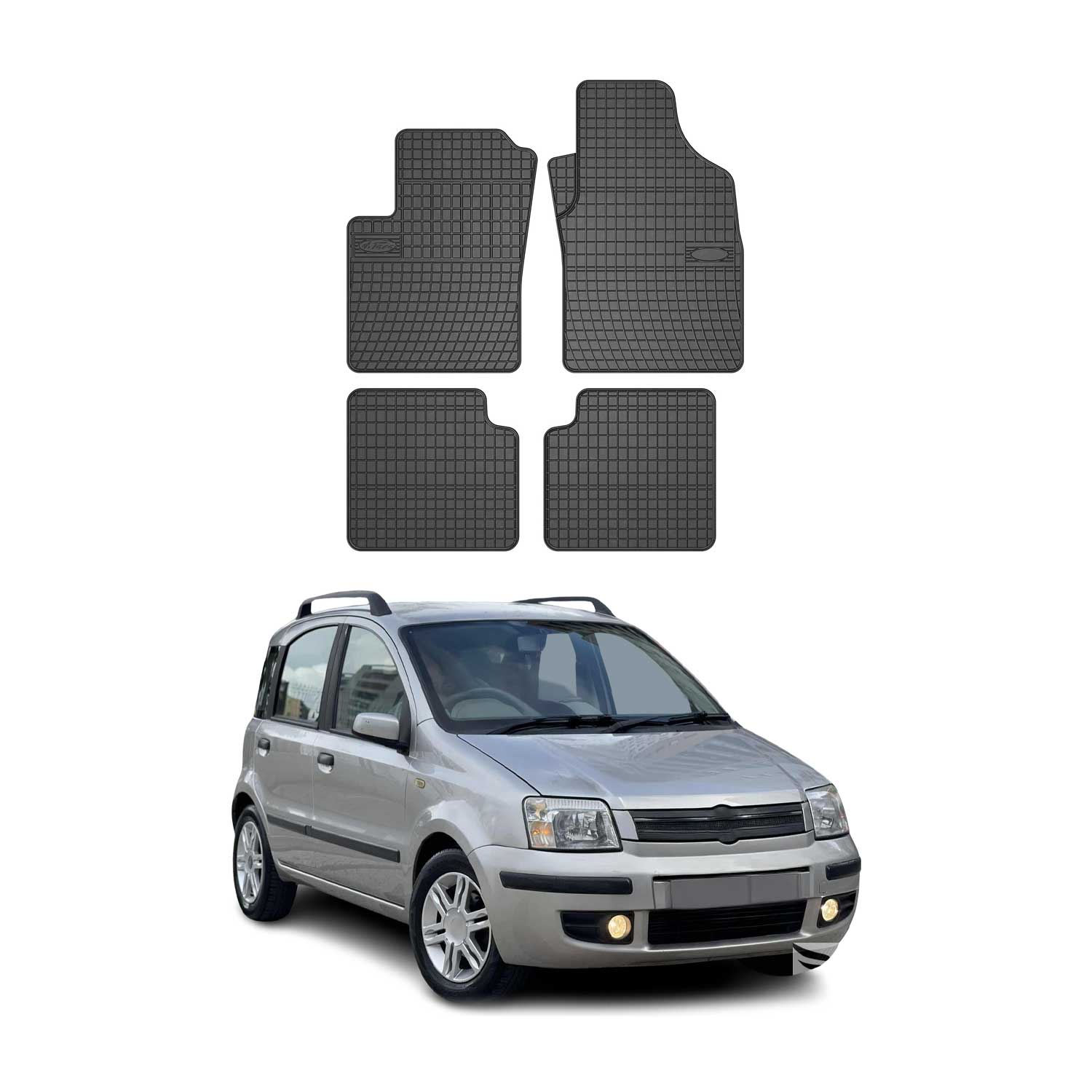 Tapis de Sol pour Fiat Panda 2003-2012 OMAC Noir Caoutchouc