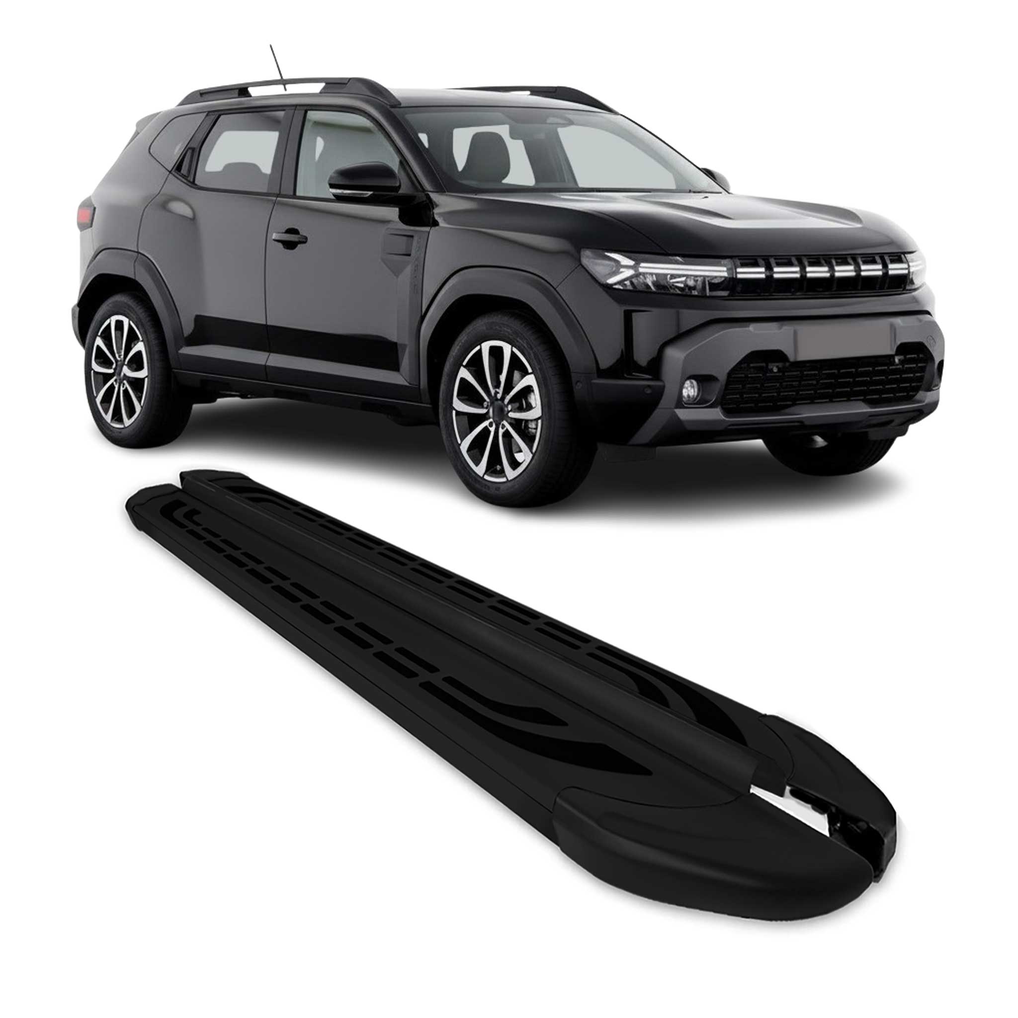 Marchepieds Latéraux pour Renault Duster / Dacia Duster 2024-2026 Alu Noir 2Pcs