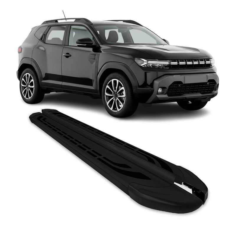 Marchepieds Latéraux pour Renault Duster / Dacia Duster 2023-2025 Alu Noir 2Pcs