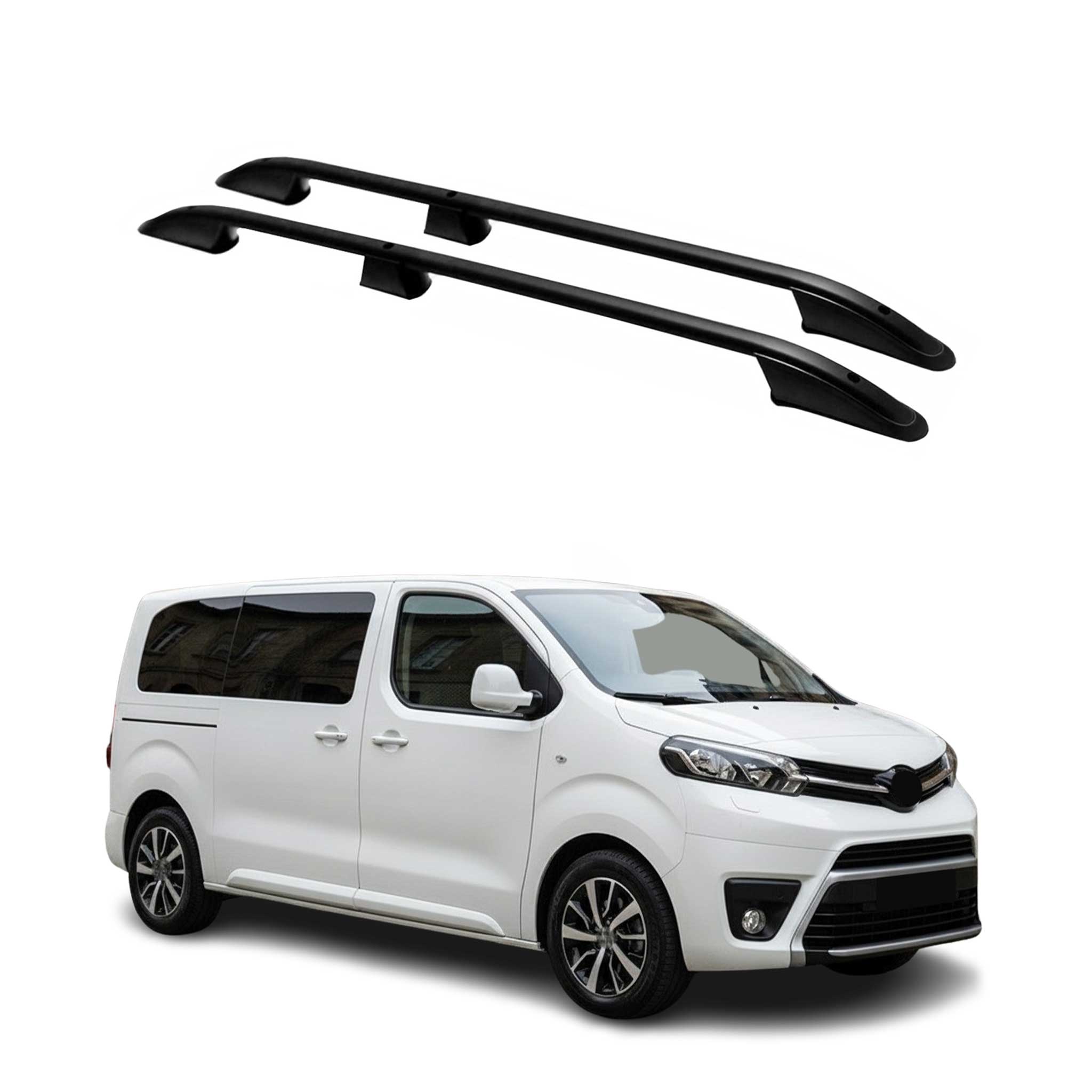 Barres de toit longitudinales pour Toyota Proace 2016-2026 L1 Court Alu Noir