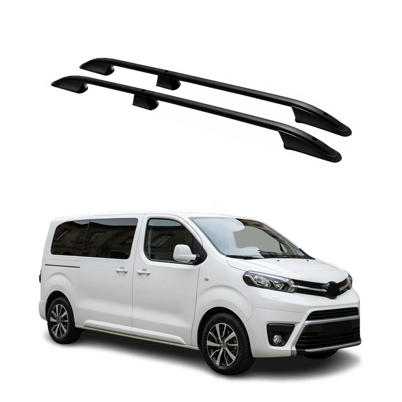 Barres de toit longitudinales pour Toyota Proace 2016-2024 L1 Court Alu Noir