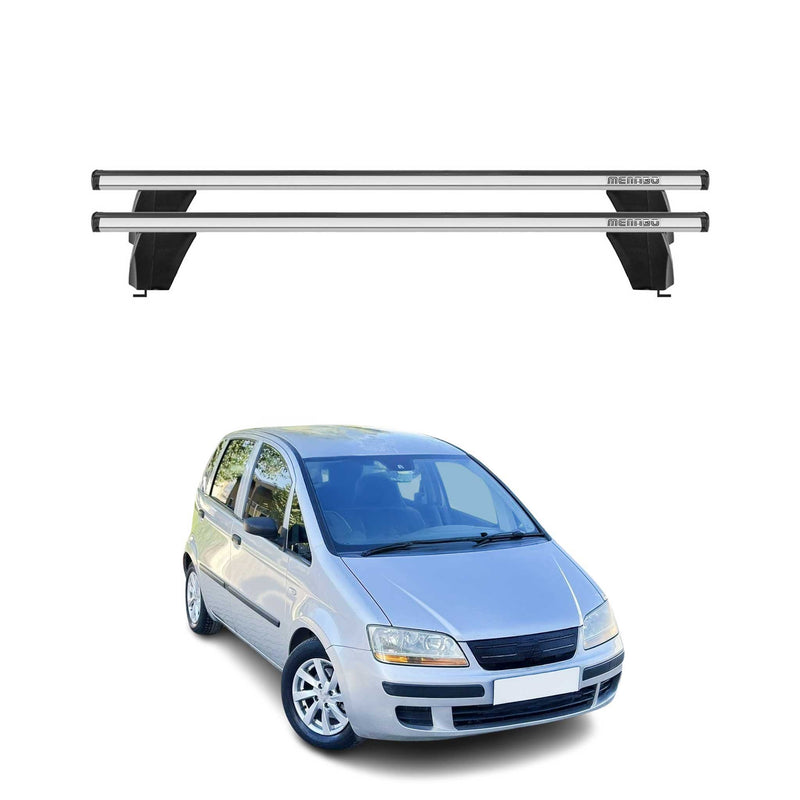 Menabo Barres de toit Transversales pour Fiat Idea 2005-2012 Alu Gris ABE 2x