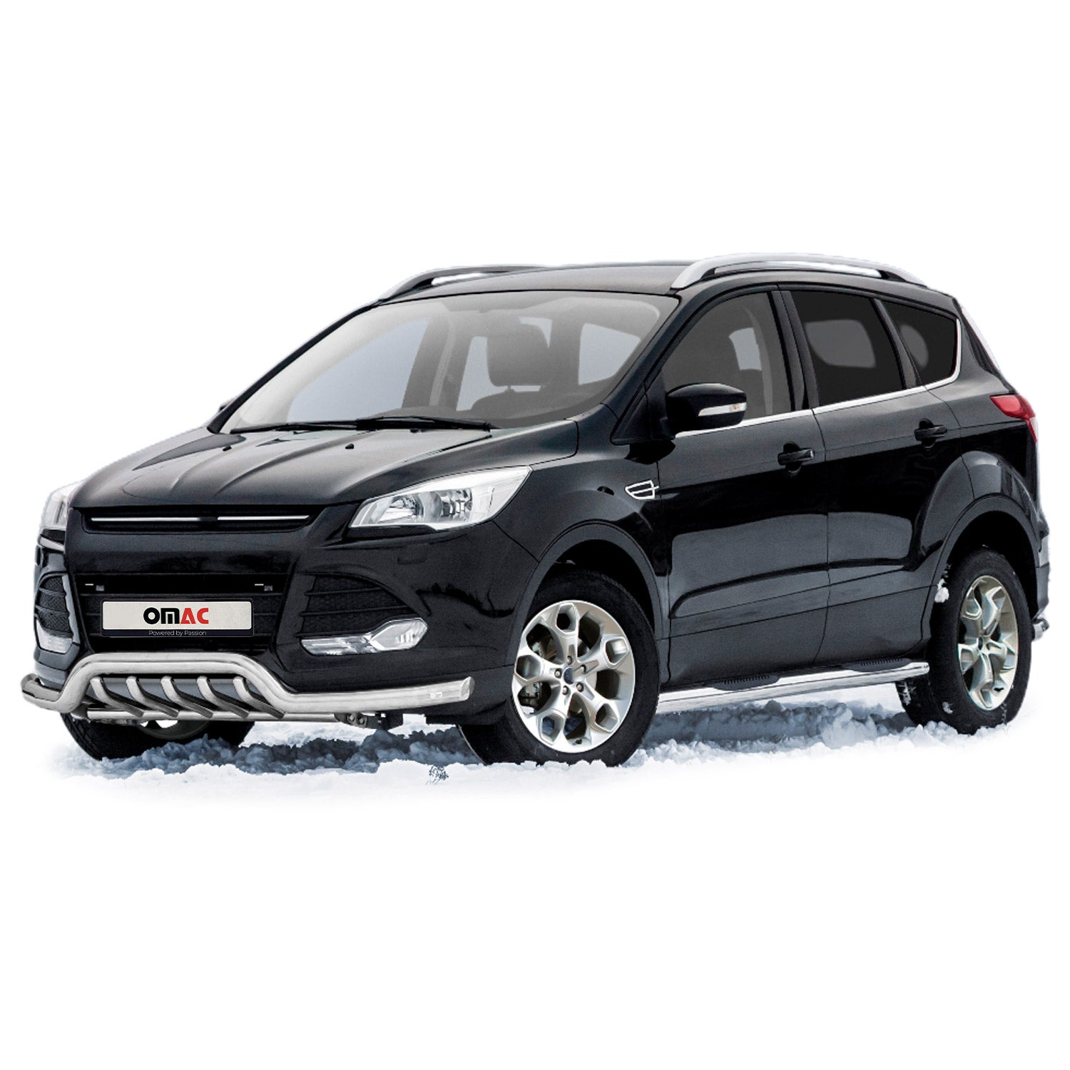 Pare-Buffle Avant Pour Ford Kuga II 2012-2017 Pre-FL Acier Inoxy Argent