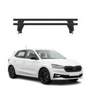 Menabo Barres de toit Transversales pour Skoda Fabia mk4 2022-2026 Alu Noir 2Pcs