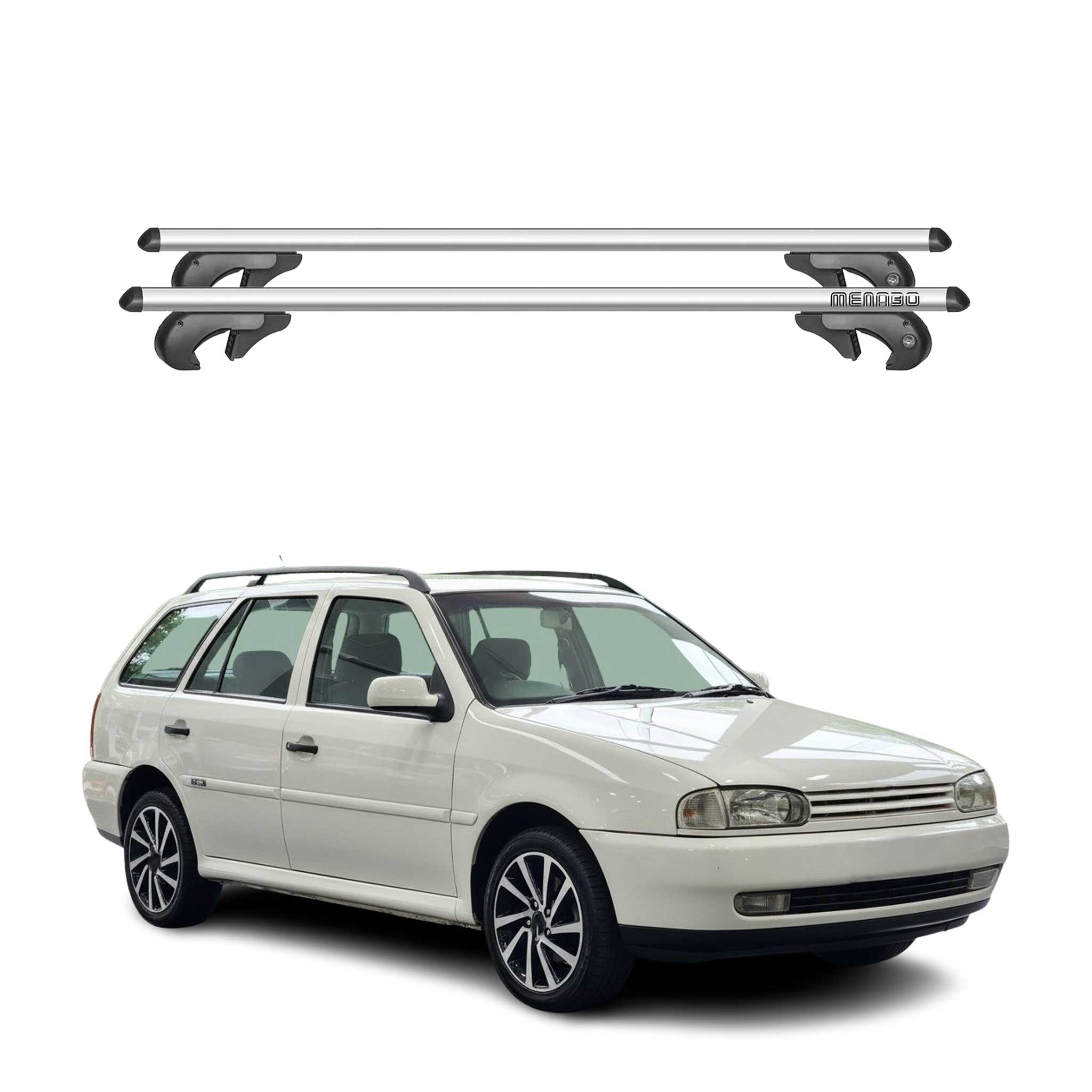 Barres de toit transversales pour VW Parati 1994-2013 90kg Alu Gris 2x