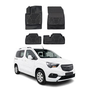 Tapis de sol pour Opel Combo E 2018-2027 Noir 3D en Caoutchouc TPE 4Pcs