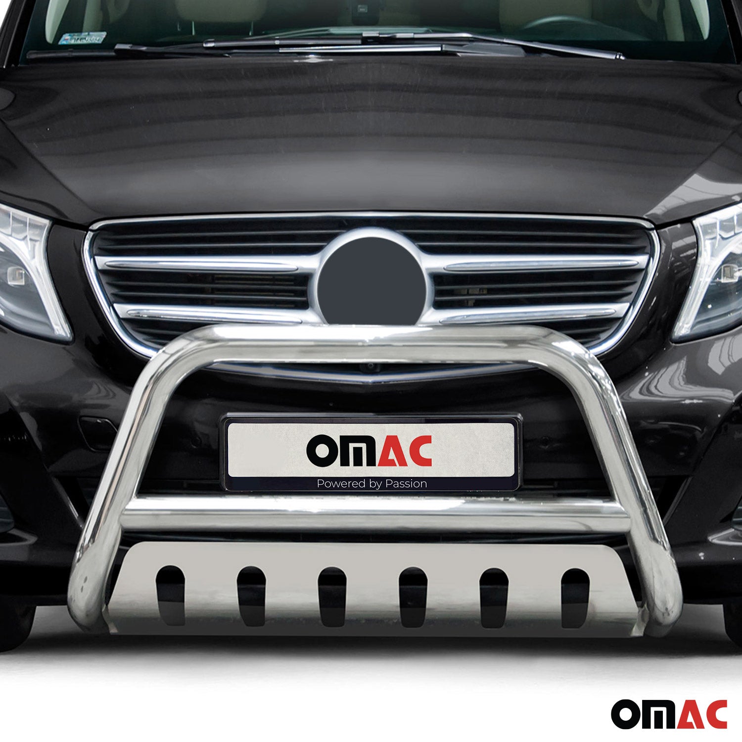 Pare-Buffle Avant Pour Mercedes Classe V 2014-2019 Argent Acier Inoxy
