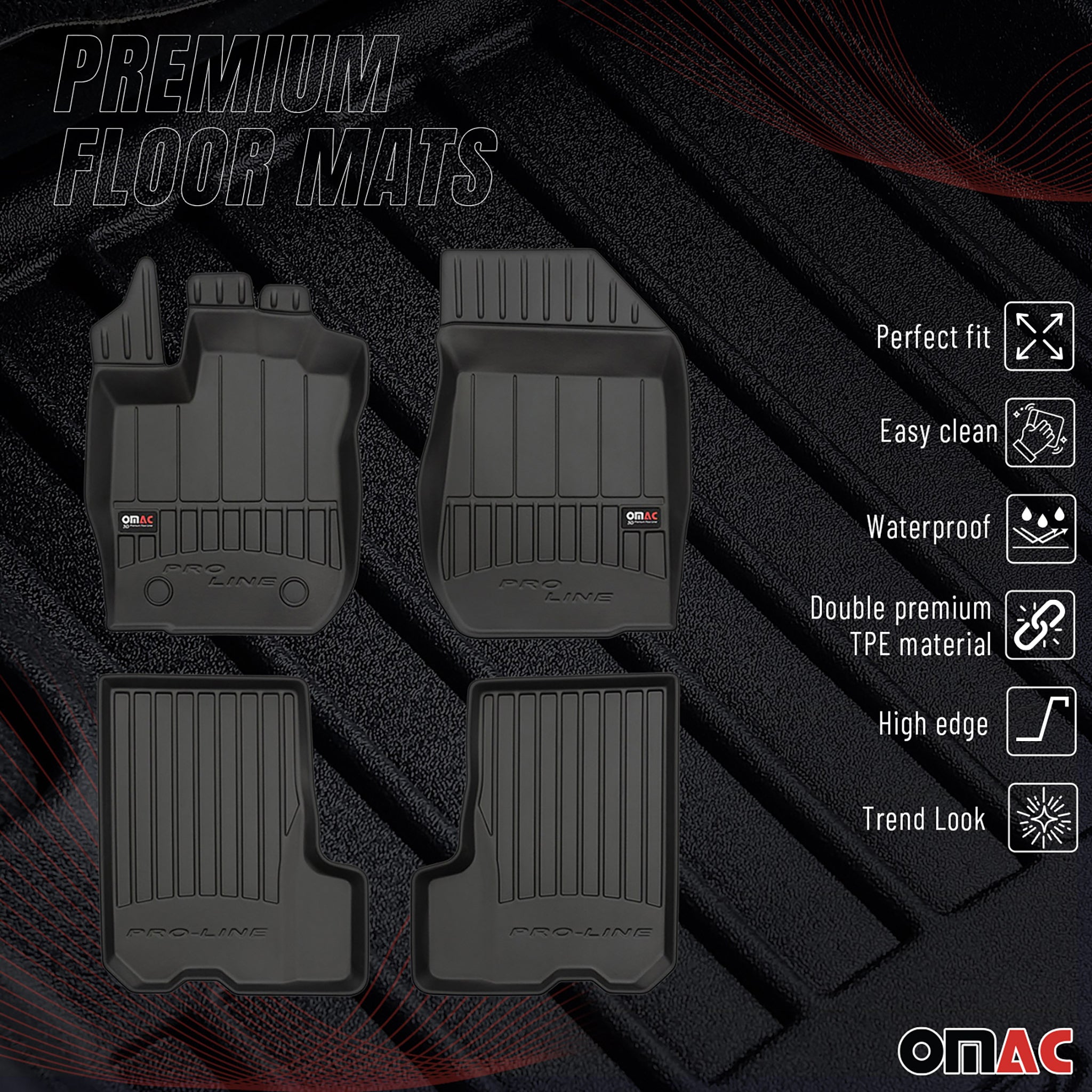 Tapis de Sol pour Dacia Sandero 2012-2020 TPE Noir