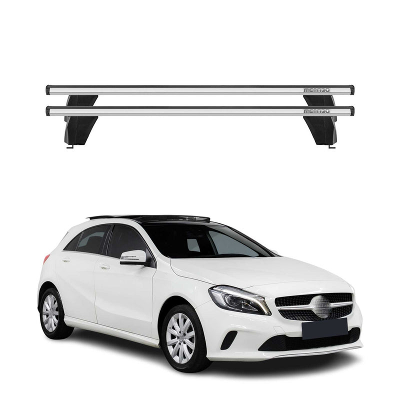 Menabo Barres de toit Transversales pour Mercedes Classe A W176 2013-2018 Gris
